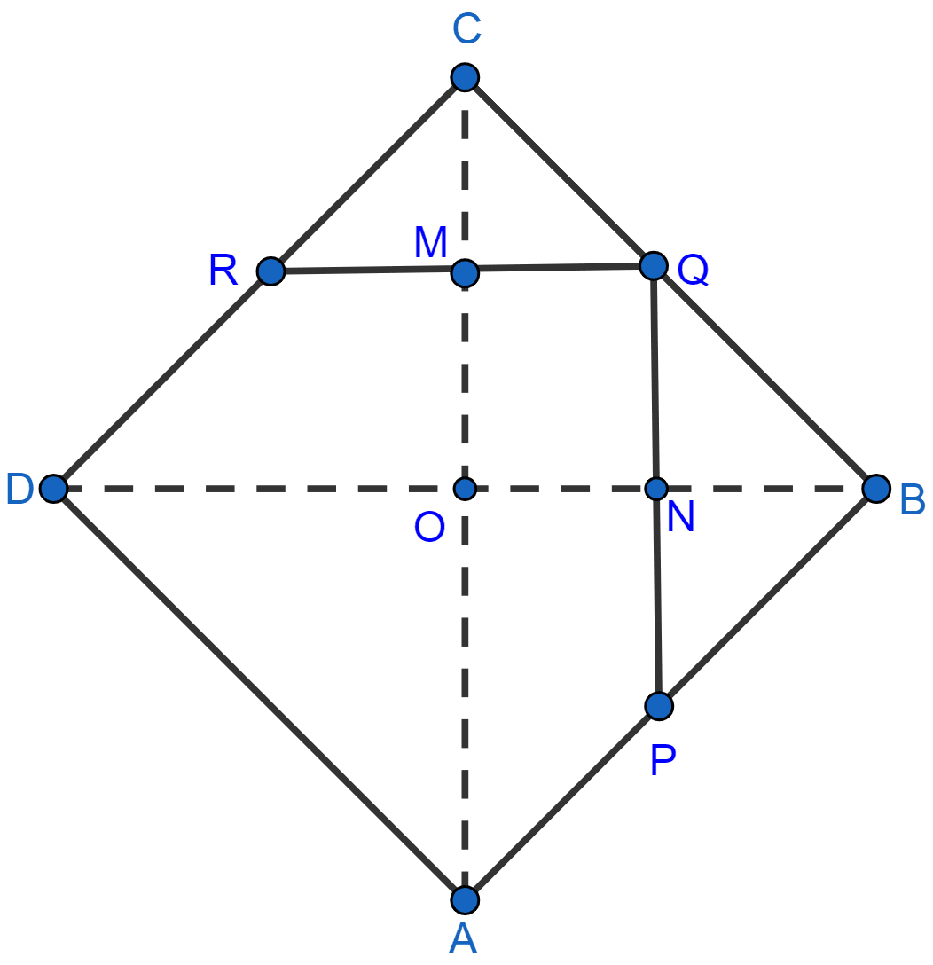 Abcd Is A Rhombus With P Q And R As Mid Points Of Ab Bc Knowledgeboat 4296