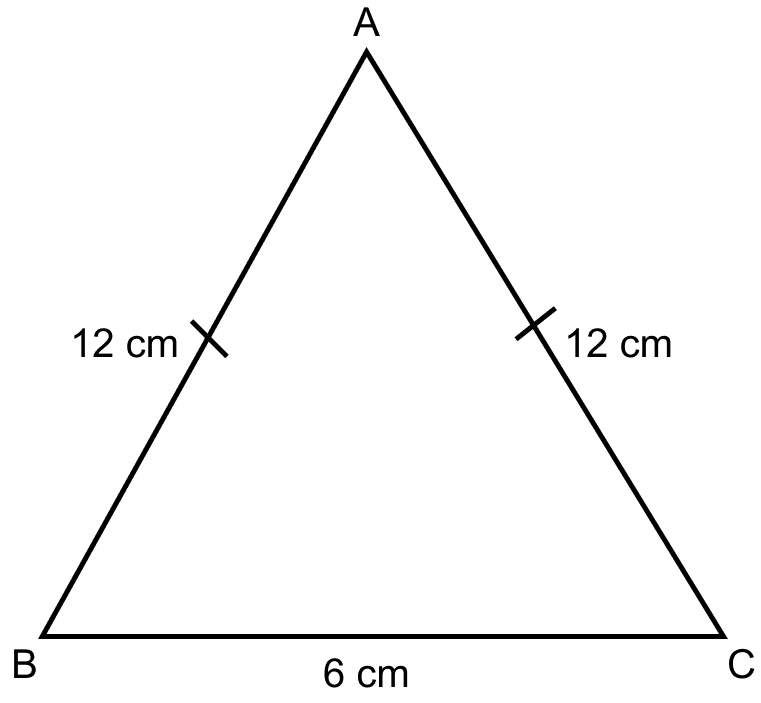 Find the area of an isosceles triangle whose equal sides are 12 cm each and the perimeter is 30 cm. Mensuration, ML Aggarwal Understanding Mathematics Solutions ICSE Class 9.