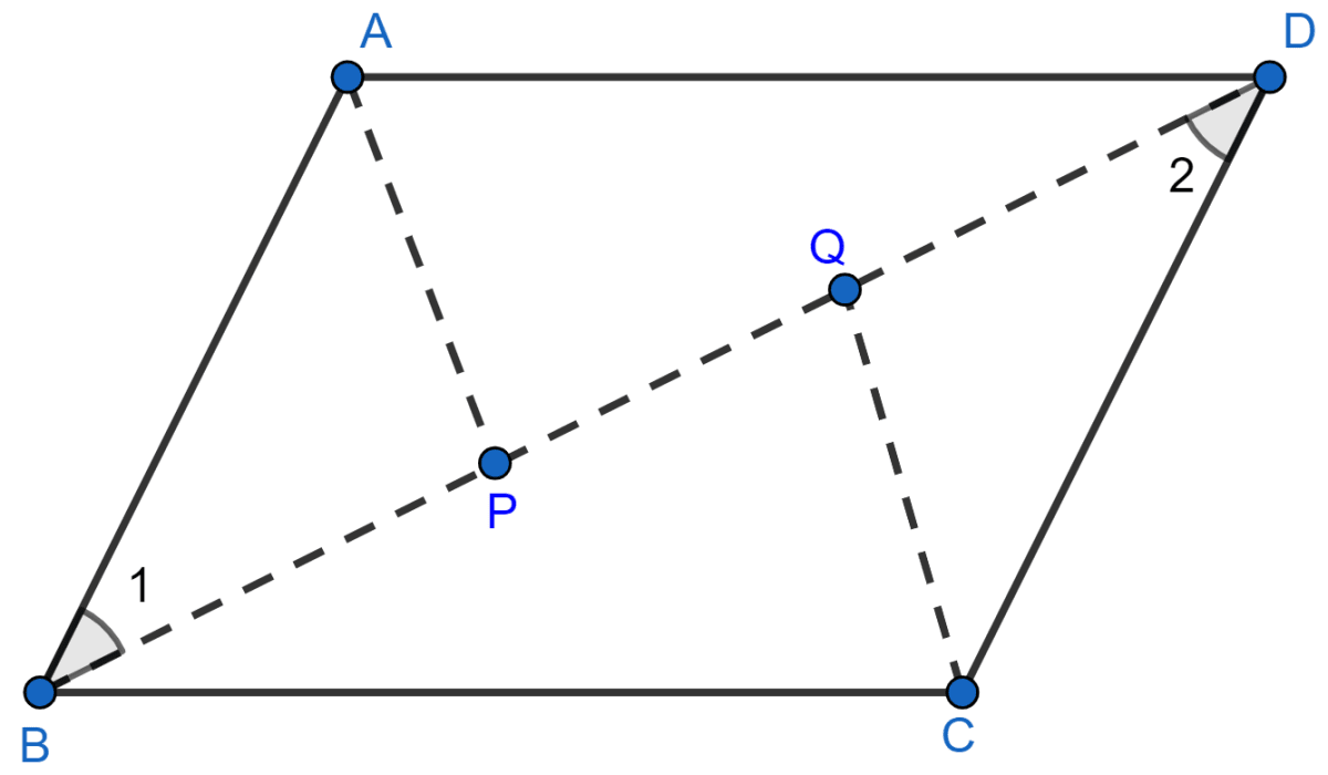 If P and Q are points of trisection of the diagonal BD of a parallelogram ABCD, prove that CQ || AP. Rectilinear Figures, ML Aggarwal Understanding Mathematics Solutions ICSE Class 9.