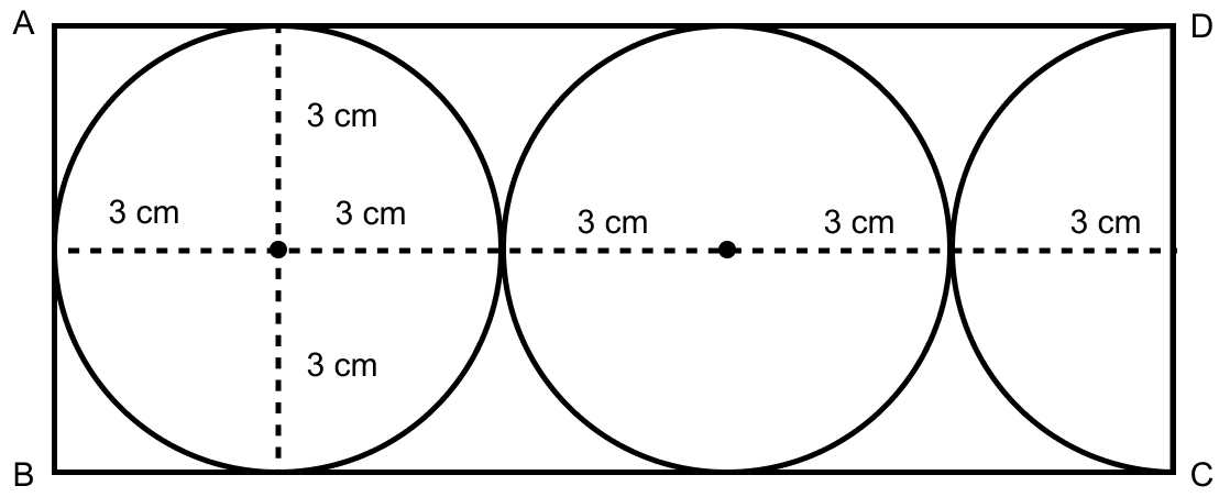 In the figure, find the area of the unshaded portion within the rectangle. Mensuration, ML Aggarwal Understanding Mathematics Solutions ICSE Class 9.