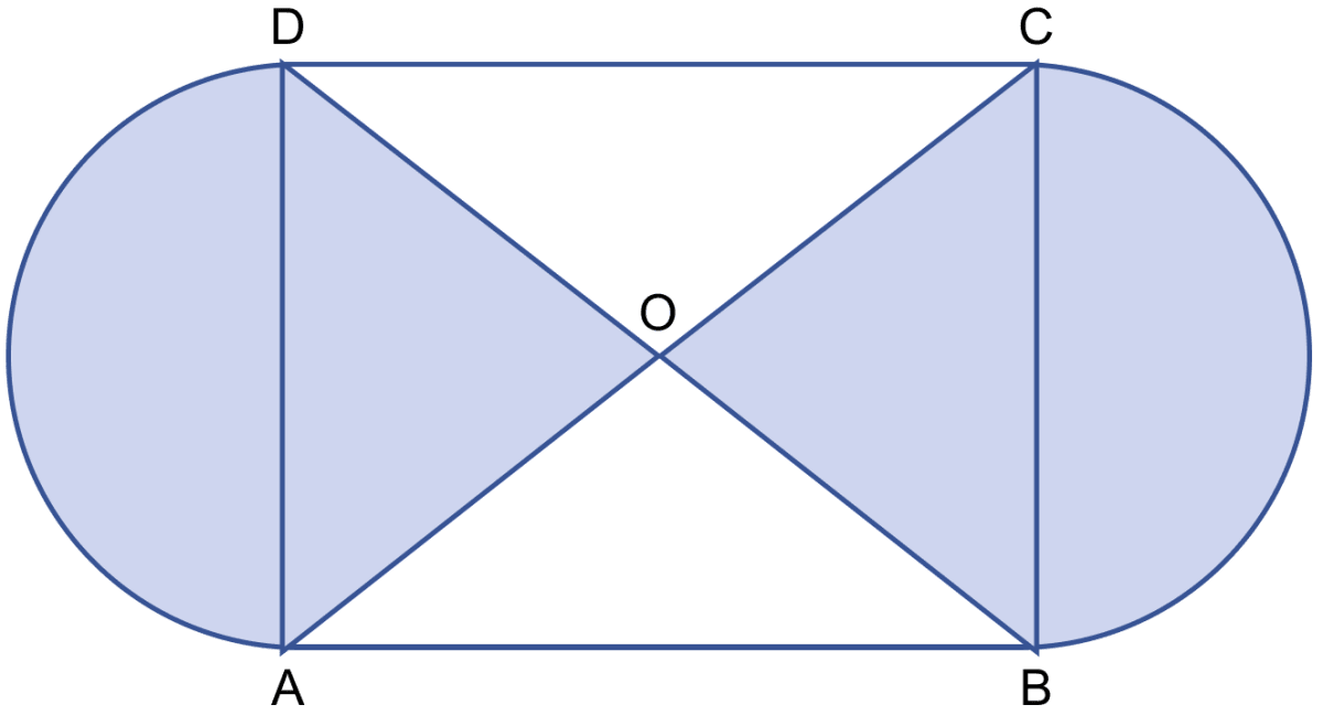 In the figure, ABCD is a square of side 21 cm. AC and BD are two diagonals of the square. Two semicircle are drawn with AD and BC as diameters. Find the area of the shaded region. Mensuration, ML Aggarwal Understanding Mathematics Solutions ICSE Class 9.