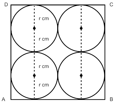 In the figure, ABCD is a square of side 14 cm. Find the area of the shaded region. Mensuration, ML Aggarwal Understanding Mathematics Solutions ICSE Class 9.