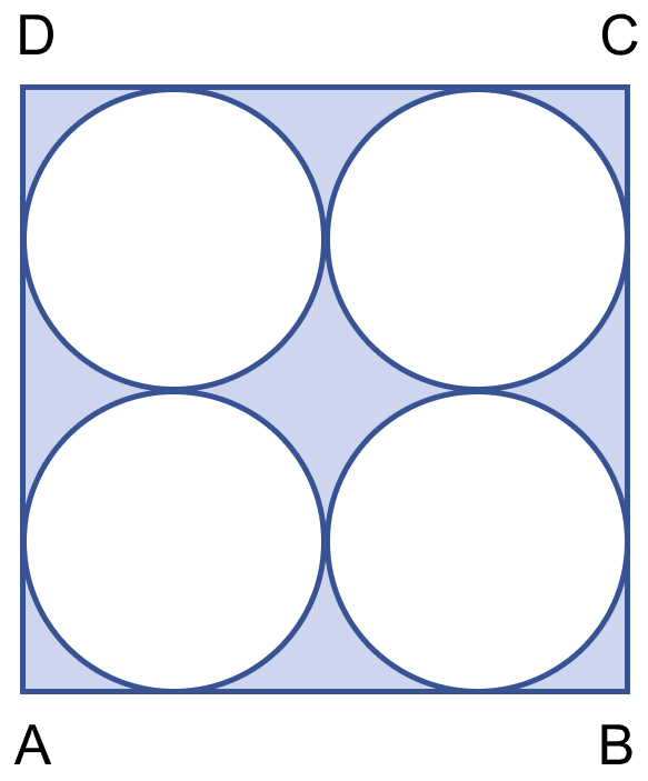 In the figure, ABCD is a square of side 14 cm. Find the area of the shaded region. Mensuration, ML Aggarwal Understanding Mathematics Solutions ICSE Class 9.