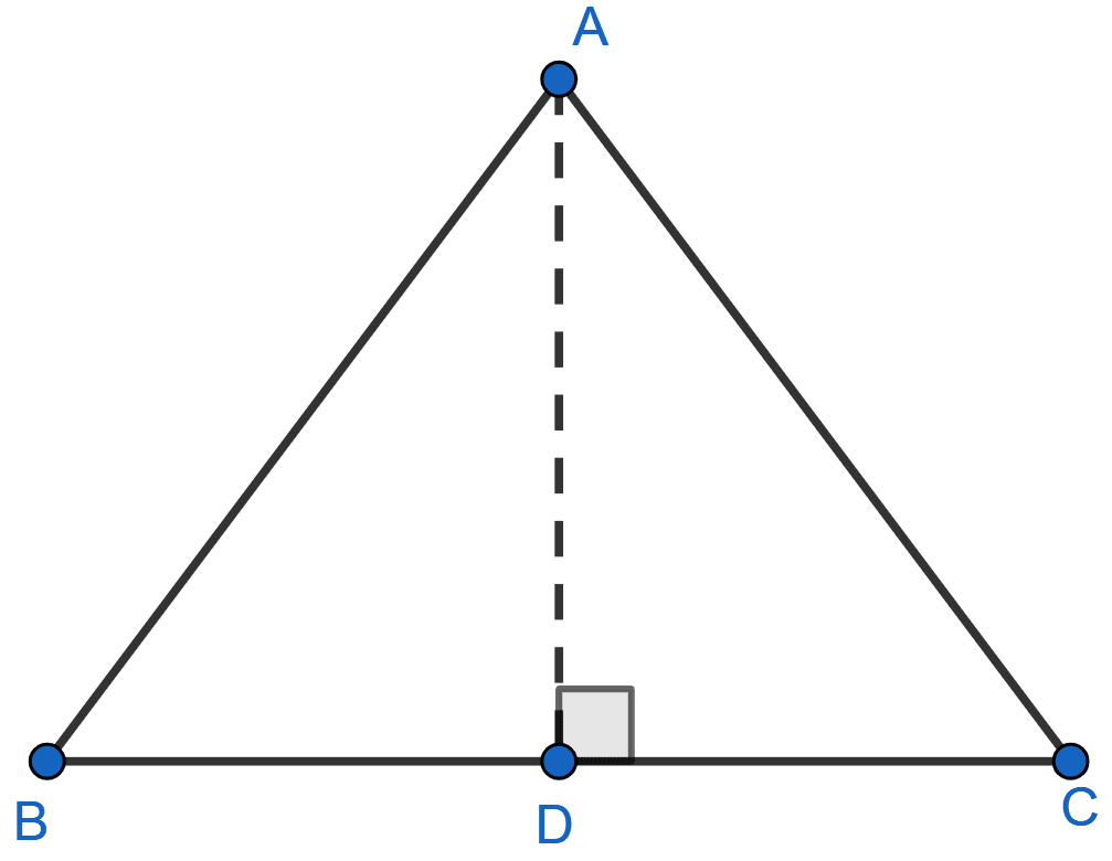 If in △ABC, AB > AC and AD ⊥ BC, prove that AB^2 - AC^2 = BD^2 - CD^2. Pythagoras Theorem, ML Aggarwal Understanding Mathematics Solutions ICSE Class 9.