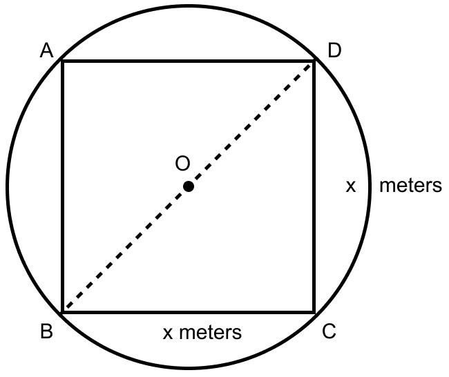 A circular field has perimeter 660 m. A plot in the shape of a square having its vertices on the circumference is marked in the field. Calculate the area of the square field. Mensuration, ML Aggarwal Understanding Mathematics Solutions ICSE Class 9.