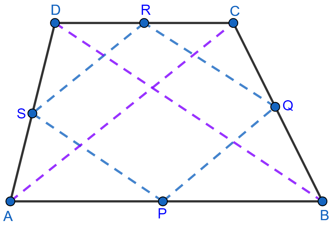 Prove that the quadrilateral obtained by joining the mid-points of an isosceles trapezium is a rhombus. Rectilinear Figures, ML Aggarwal Understanding Mathematics Solutions ICSE Class 9.