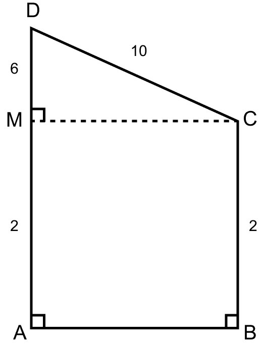 The figure is a trapezium. Find (i) AB (ii) area of trapezium ABCD. Mensuration, ML Aggarwal Understanding Mathematics Solutions ICSE Class 9.