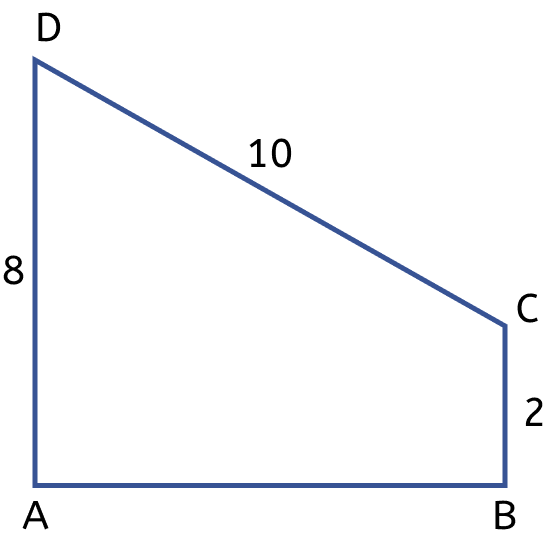 The figure is a trapezium. Find (i) AB (ii) area of trapezium ABCD. Mensuration, ML Aggarwal Understanding Mathematics Solutions ICSE Class 9.