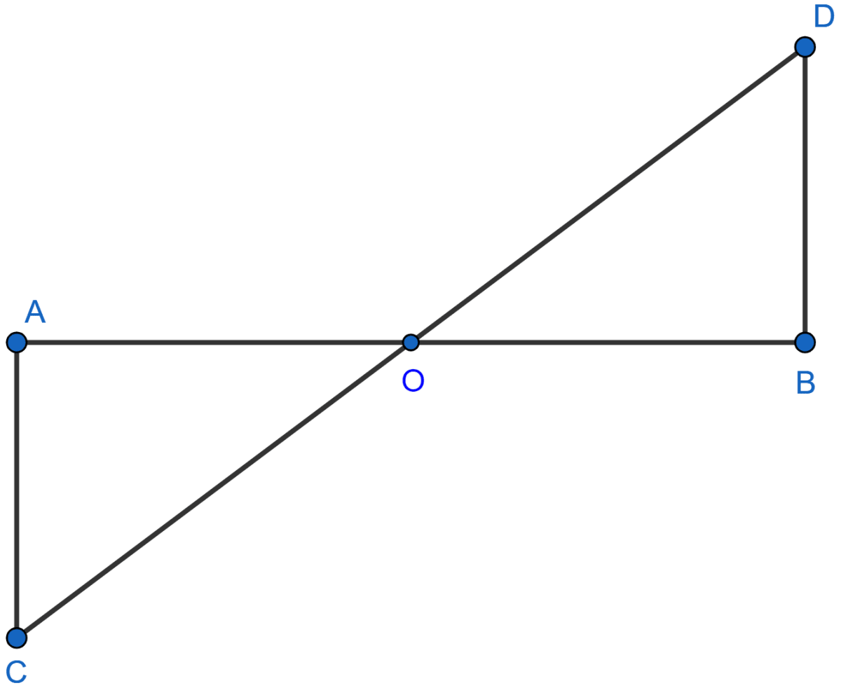 In the adjoining figure, O is the mid-point of AB. If ∠ACO = ∠BDO, then ∠OAC is equal to? Triangles, ML Aggarwal Understanding Mathematics Solutions ICSE Class 9.