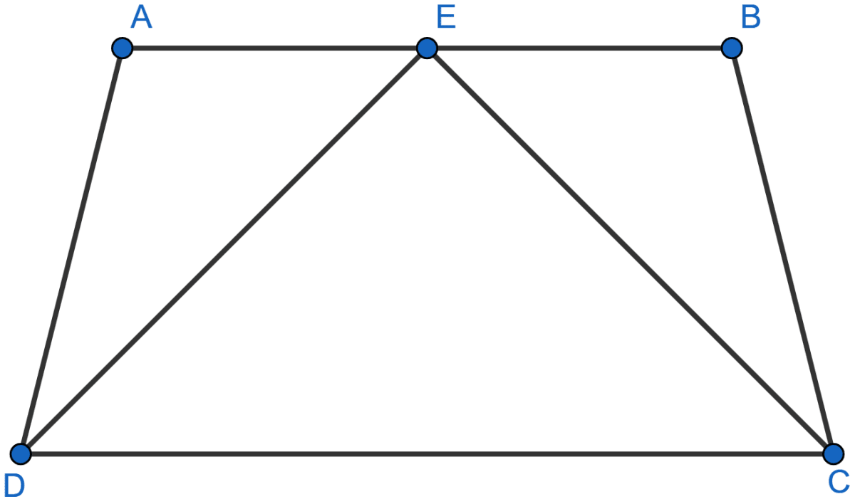 In the adjoining figure, AB || DC. CE and DE bisects ∠BCD and ∠ADC respectively. Prove that AB = AD + BC. Triangles, ML Aggarwal Understanding Mathematics Solutions ICSE Class 9.