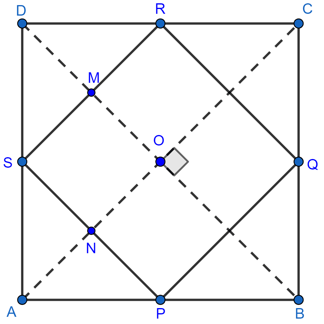 The figure formed by joining the mid-points of the sides of a quadrilateral ABCD, taken in order, is a square only if? Mid-point Theorem, ML Aggarwal Understanding Mathematics Solutions ICSE Class 9.