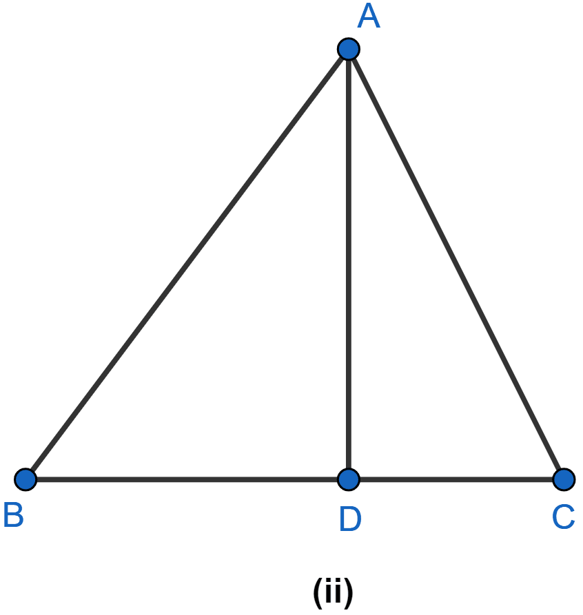 In the figure (ii), D is any point on the side BC of △ABC. If AB > AC, show that AB > AD. Triangles, ML Aggarwal Understanding Mathematics Solutions ICSE Class 9.