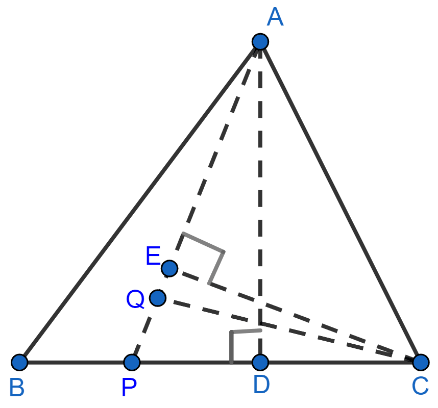 In the figure (2) given below, P is a point on the side BC of ∆ABC such that PC = 2BP, and Q is a point on AP such that QA = 5PQ, find area of ∆AQC : area of ∆ABC. Theorems on Area, ML Aggarwal Understanding Mathematics Solutions ICSE Class 9.