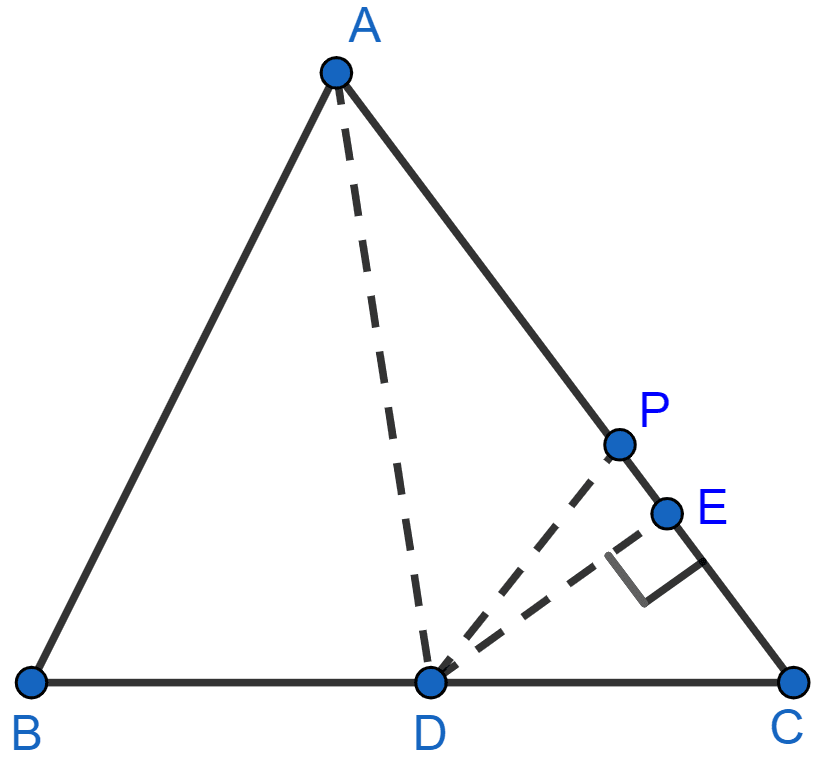 In the figure (3) given below, AD is a median of △ABC and P is a point in AC such that area of △ADP : area of △ABD = 2 : 3. Find (i) AP : PC (ii) area of △PDC : area of △ABC. Theorems on Area, ML Aggarwal Understanding Mathematics Solutions ICSE Class 9.