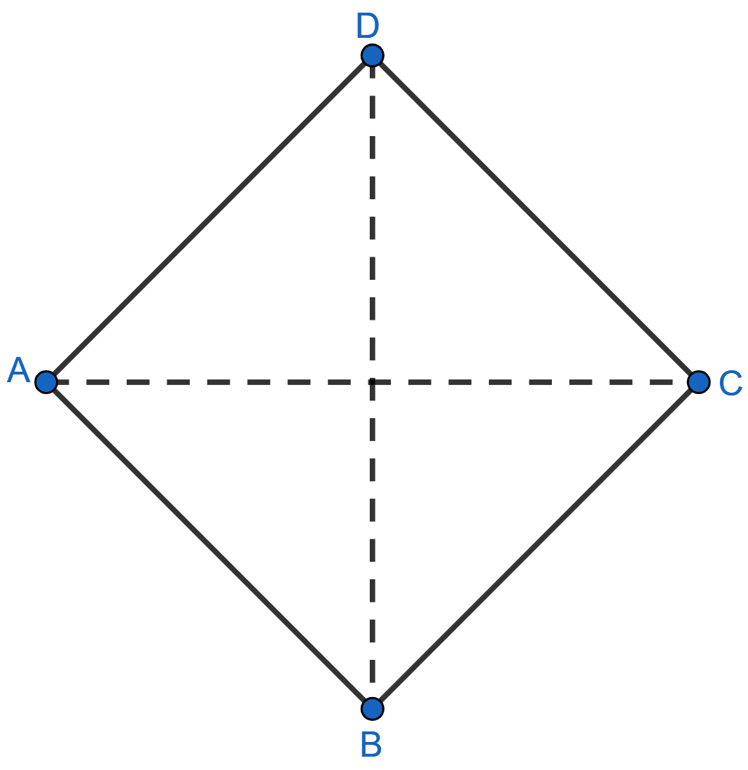 If the diagonals of a rhombus are equal, prove that it is a square. Rectilinear Figures, ML Aggarwal Understanding Mathematics Solutions ICSE Class 9.