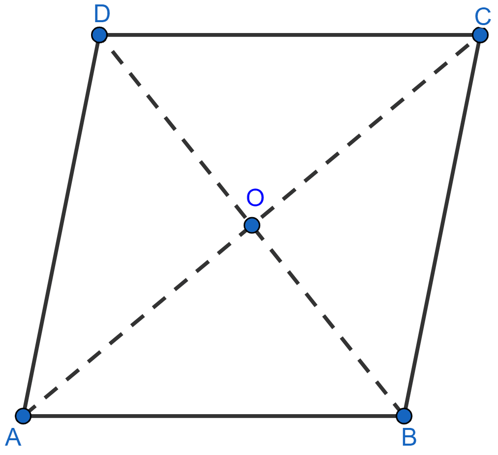 Prove that every diagonal of a rhombus bisects the angles at the vertices. Rectilinear Figures, ML Aggarwal Understanding Mathematics Solutions ICSE Class 9.