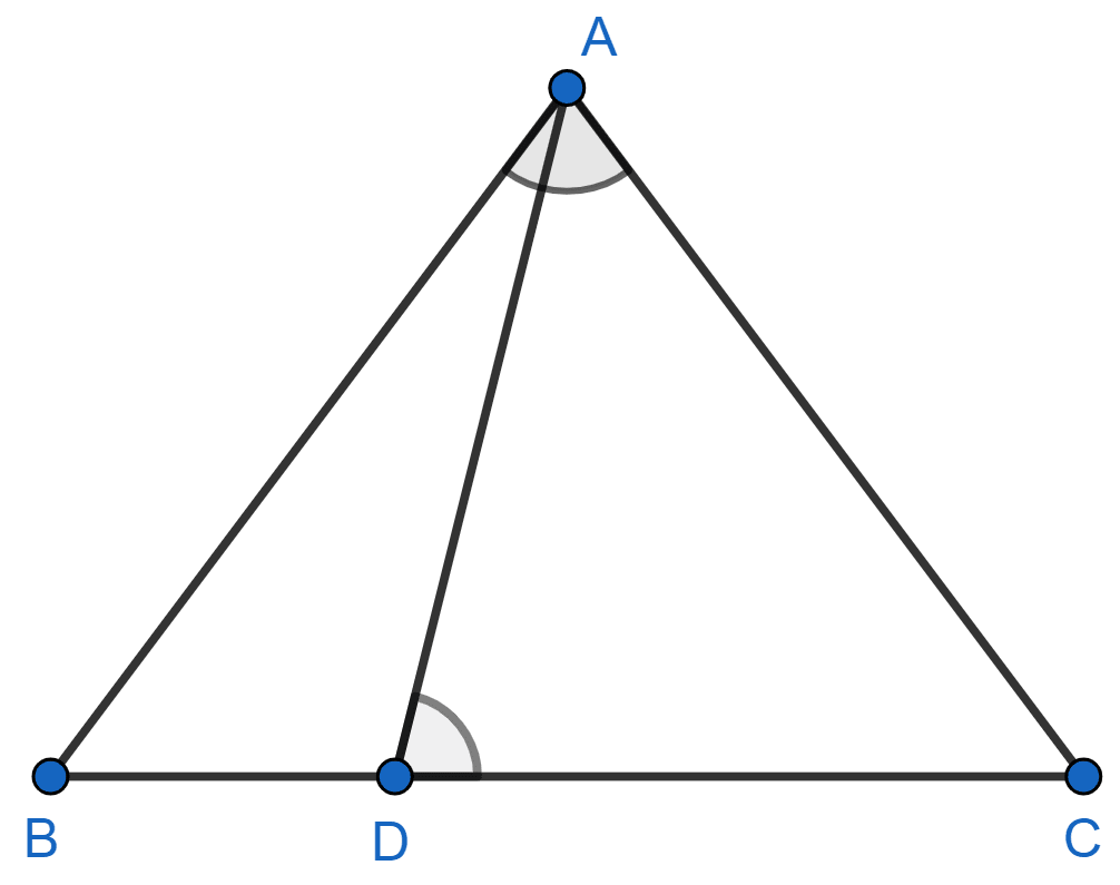 D is a point on the side BC of a triangle ABC such that ∠ADC = ∠BAC. Show that CA2 = CB.CD. NCERT Class 10 Mathematics CBSE Solutions.