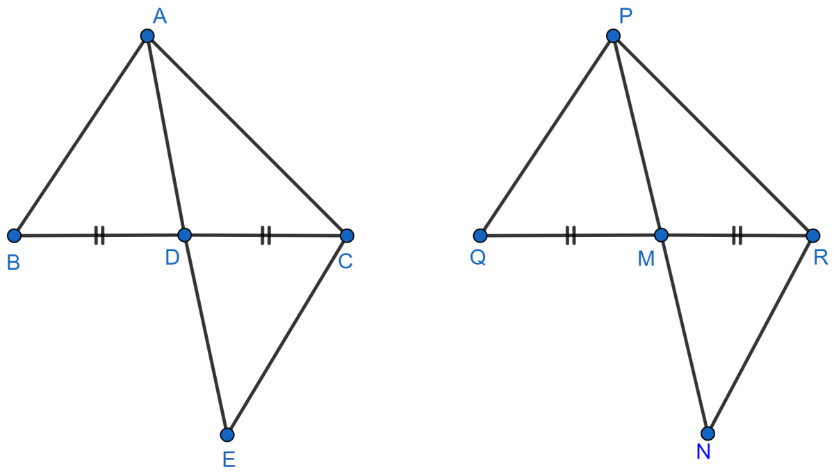 Sides AB and AC and median AD of a triangle ABC are respectively proportional to sides PQ and PR and median PM of another triangle PQR. Show that Δ ABC ~ Δ PQR. NCERT Class 10 Mathematics CBSE Solutions.