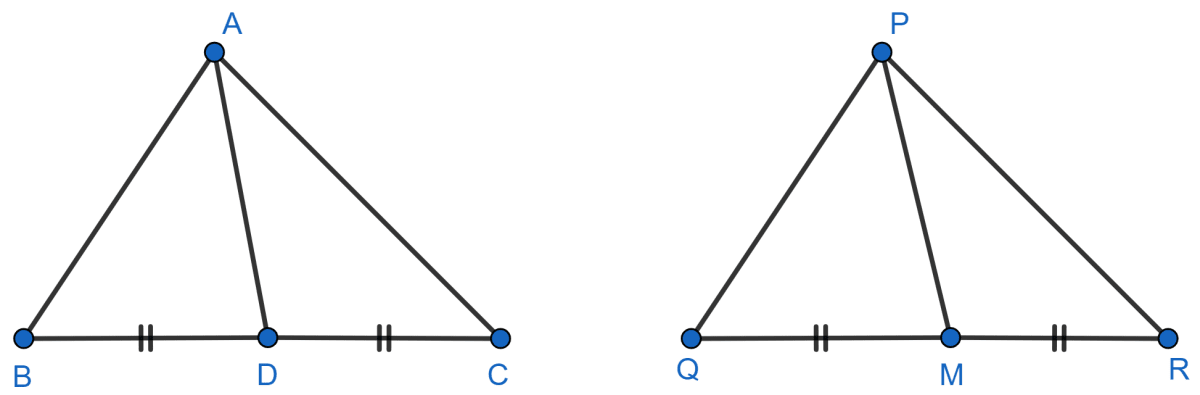 Sides AB and AC and median AD of a triangle ABC are respectively proportional to sides PQ and PR and median PM of another triangle PQR. Show that Δ ABC ~ Δ PQR. NCERT Class 10 Mathematics CBSE Solutions.