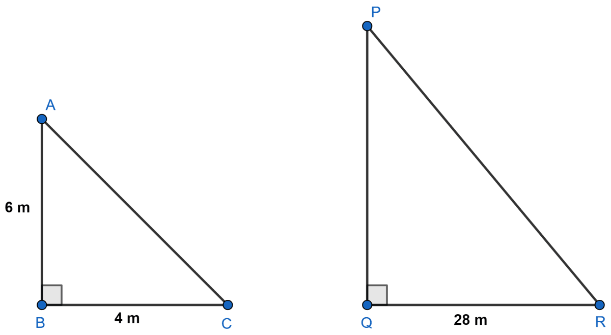 A vertical pole of length 6 m casts a shadow 4 m long on the ground and at the same time a tower casts a shadow 28 m long. Find the height of the tower. NCERT Class 10 Mathematics CBSE Solutions.