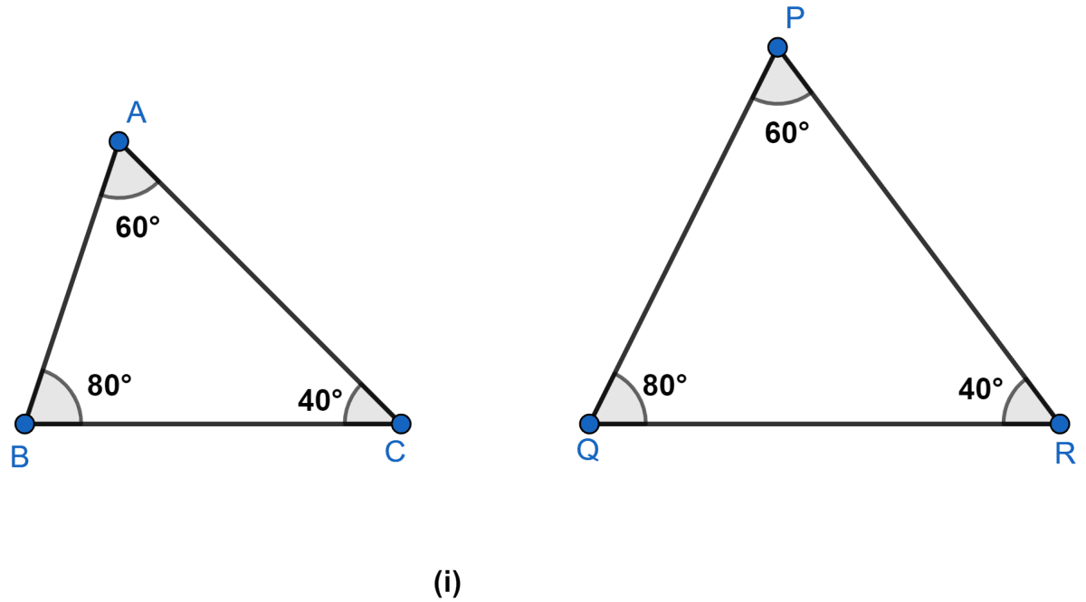 State which pairs of triangles are similar. Write the similarity criterion used by you for answering the question and also write the pairs of similar triangles in the symbolic form : NCERT Class 10 Mathematics CBSE Solutions.