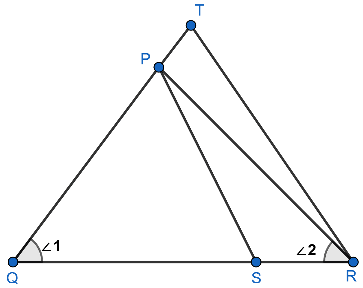 In the given figure, QR/QS = QT/PR and ∠1 = ∠2. Show that △ PQS ~ △ TQR. NCERT Class 10 Mathematics CBSE Solutions.