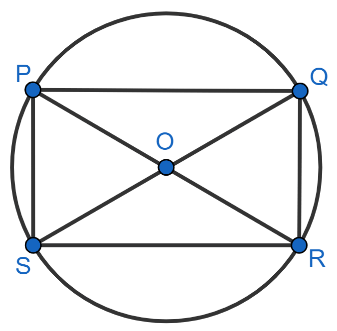 Given that PQRS is a cyclic quadrilateral and also its diagonals bisect each other. What can you conclude about the quadrilateral? NCERT Class 10 Mathematics CBSE Solutions.