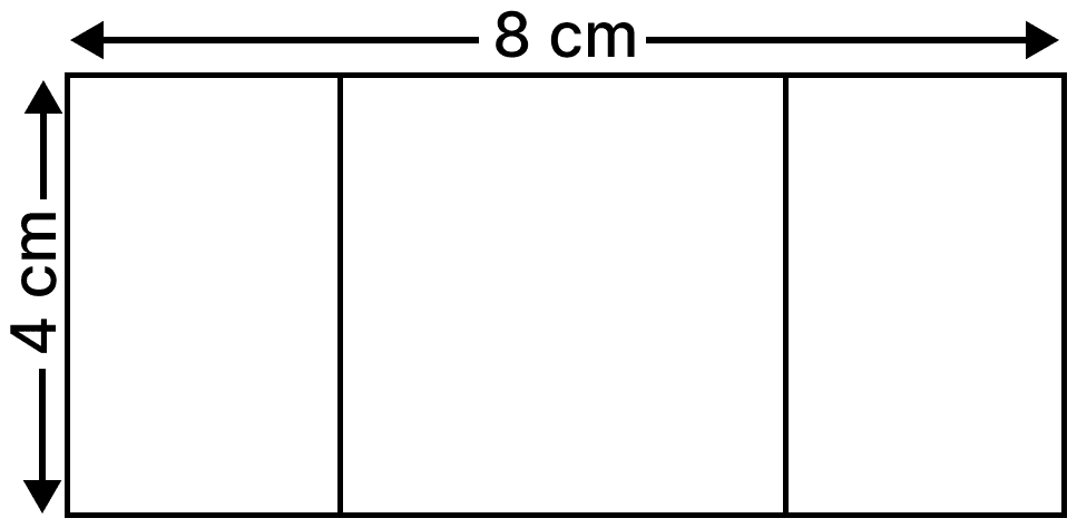 A Square within a Rectangle Construct a rectangle of sides 8 cm and 4 cm. How will you construct a square inside, as shown in the figure, such that the centre of the square is the same as the centre of the rectangle? *Hint*: Draw a rough figure. What will be the sidelength of the square? What will be the distance between the corners of the square and the outer rectangle? Playing with Constructions, NCERT Class 6 Ganita Prakash Mathematics CBSE Solutions.