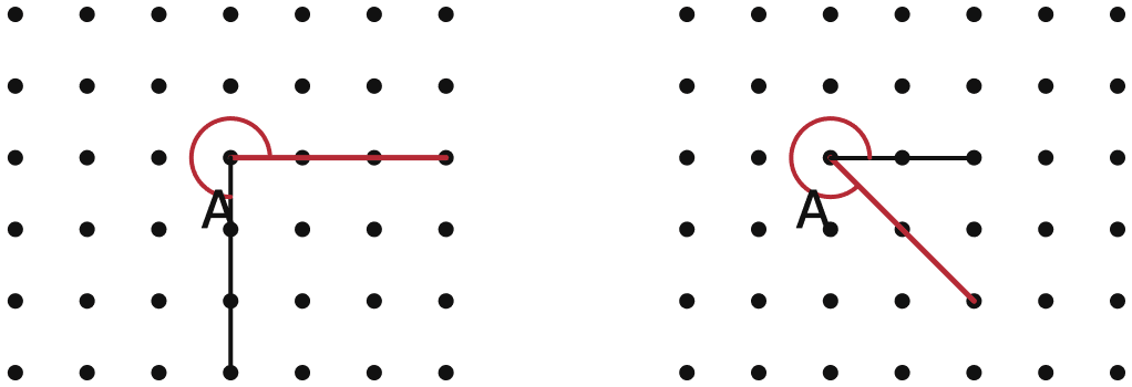 In each of the below grids, join A to other grid points in the figure by a straight line to get:. Lines & Angles, NCERT Class 6 Ganita Prakash Mathematics CBSE Solutions.