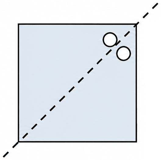 In each of the following figures, a hole was punched in a folded square sheet of paper and then the paper was unfolded. Identify the line along which the paper was folded. Figure (d) was created by punching a single hole. How was the paper folded? Symmetry, NCERT Class 6 Ganita Prakash Mathematics CBSE Solutions.