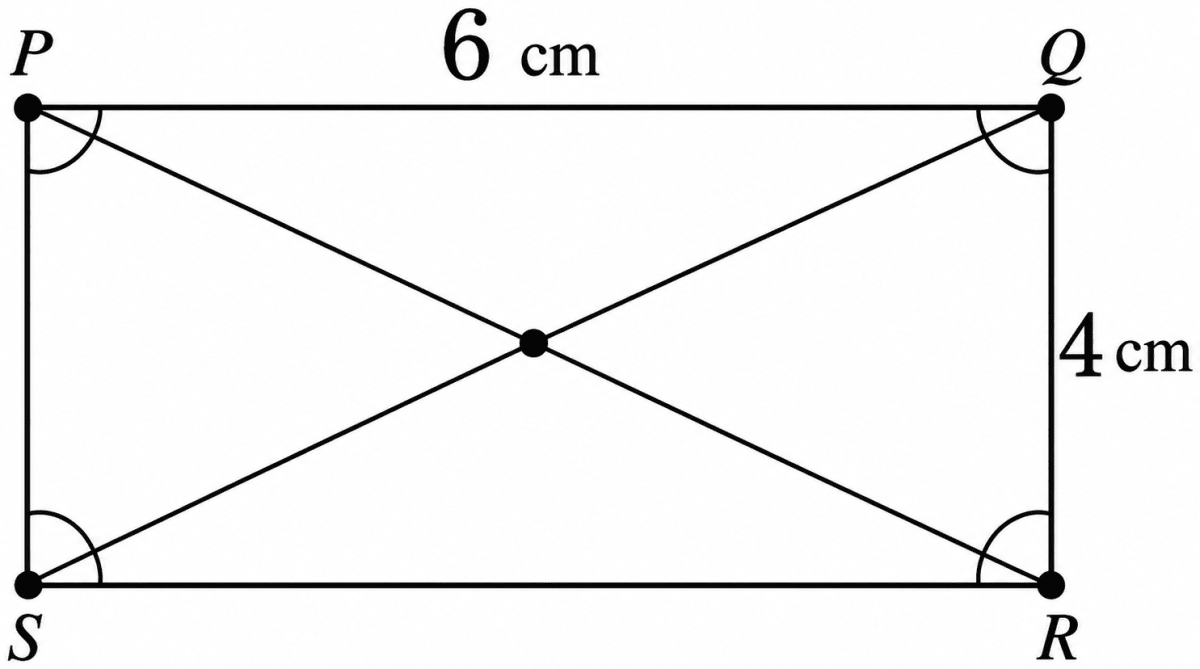 Compare the lengths of the diagonals. First predict the answer. Then construct a rectangle marking the points as shown and measure the diagonals. Playing with Constructions, NCERT Class 6 Ganita Prakash Mathematics CBSE Solutions.