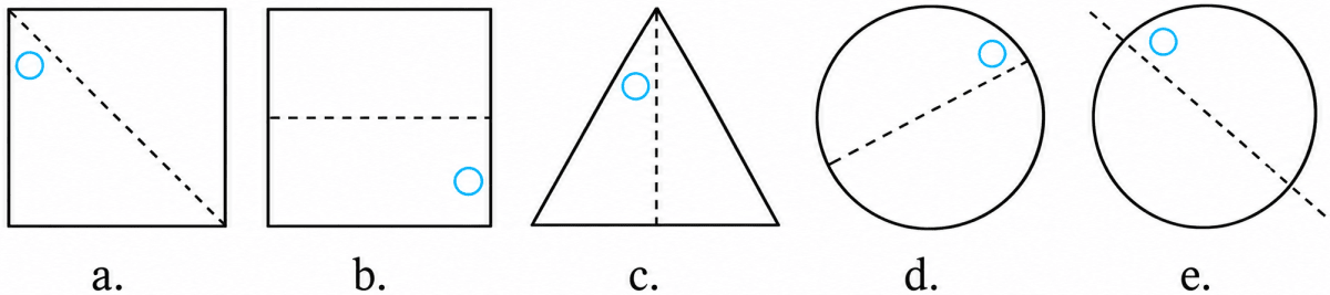 Given the line(s) of symmetry, find the other hole(s):. Symmetry, NCERT Class 6 Ganita Prakash Mathematics CBSE Solutions.
