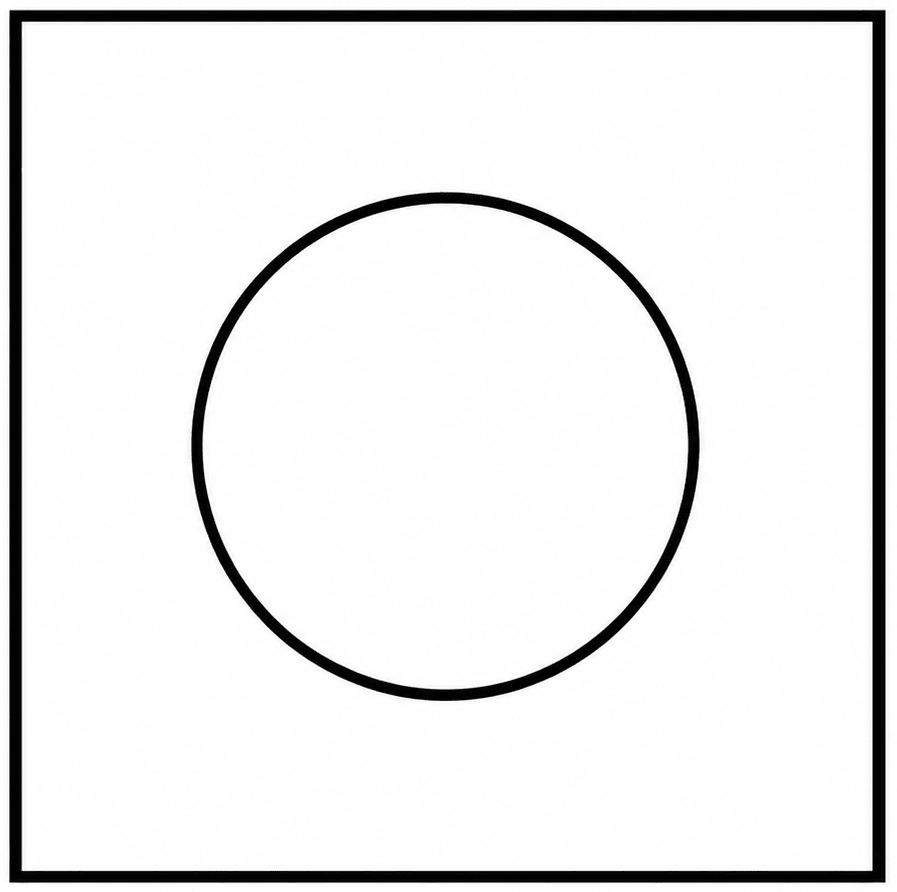 Square with a Hole Observe that the circular hole is the same as the centre of the square. *Hint*: Think where the centre of the circle should be. Playing with Constructions, NCERT Class 6 Ganita Prakash Mathematics CBSE Solutions.