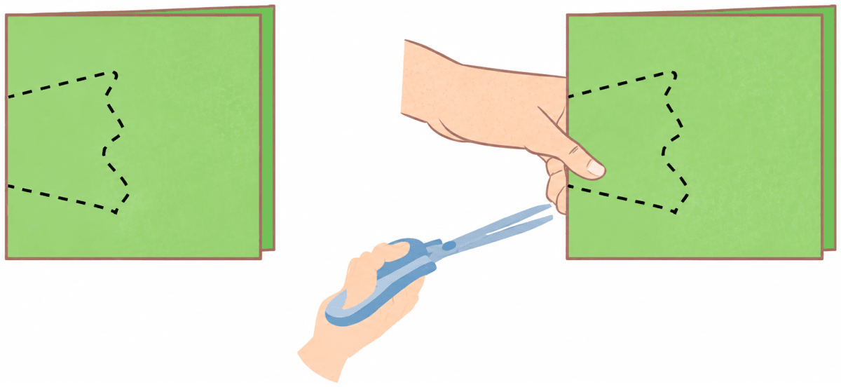 After each of the following cuts, predict the shape of the hole when the paper is opened. After you have made your prediction, make the cutouts and verify your answer. Symmetry, NCERT Class 6 Ganita Prakash Mathematics CBSE Solutions.