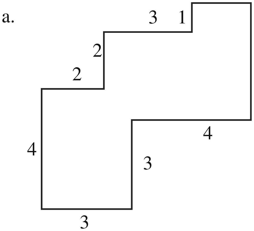 By splitting the following figure into rectangles, find its | KnowledgeBoat
