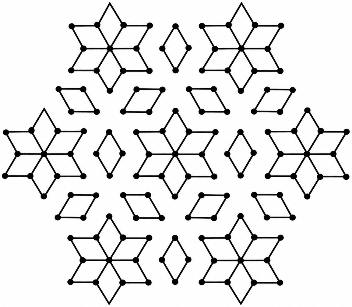 Find the lines of symmetry for the *kolam* below. Symmetry, NCERT Class 6 Ganita Prakash Mathematics CBSE Solutions.
