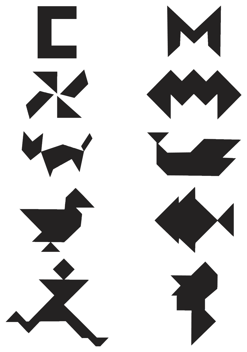How can the tangram pieces be rearranged to form each of the following figures? Construction & Tiling, NCERT Class 7 Ganita Prakash Mathematics CBSE Solutions.