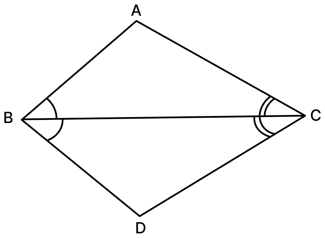 Given that ∠ABC = ∠DBC and ∠ACB = ∠DCB, show that ∠BAC = ∠BDC. Are the two triangles congruent? Geometric Twins, NCERT Class 7 Ganita Prakash Mathematics CBSE Solutions.