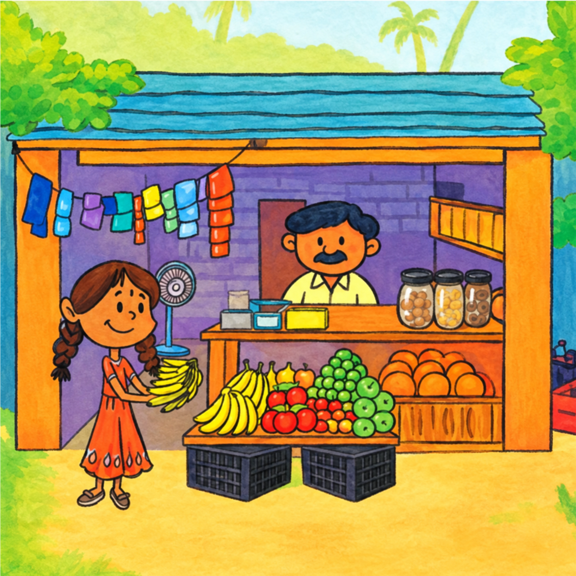 Shyamala bought 3 kg bananas at ₹30/- per kg. She counted 35 bananas in all. She sells each banana for ₹5/-. How much profit does she make selling all the bananas? Another Peek Beyond The Point, NCERT Class 7 Ganita Prakash Mathematics CBSE Solutions.
