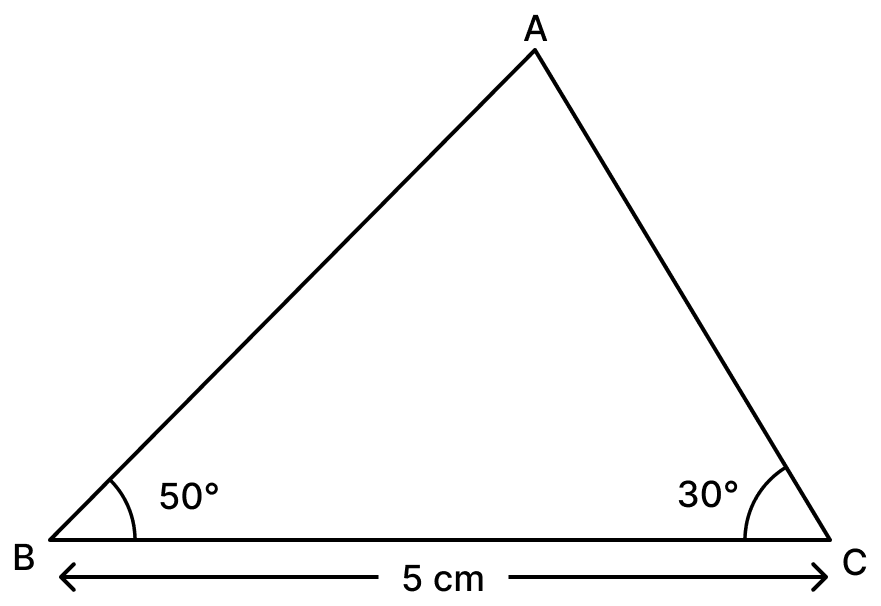 △ABC and △XYZ are two triangles with, BC = YZ = 5 cm, ∠B = ∠Y = 50° and ∠C = ∠Z = 30°. Geometric Twins, NCERT Class 7 Ganita Prakash Mathematics CBSE Solutions.