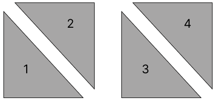 Earlier, we saw a method to create a square with double the area of a given square paper. There is another method to do this in which two identical square papers are cut in the following way. Can you arrange these pieces to create a square with double the area of either square? The Baudhayana - Pythagoras Theorem, NCERT Class 8 Ganita Prakash Mathematics CBSE Solutions.
