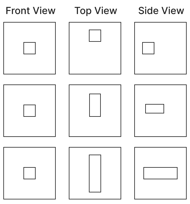 Observe the front view, top view and side view of the different lines in Fig. 4.6. Is there any relation between their lengths? Exploring Some Geometric Themes, NCERT Class 8 Ganita Prakash Mathematics CBSE Solutions.