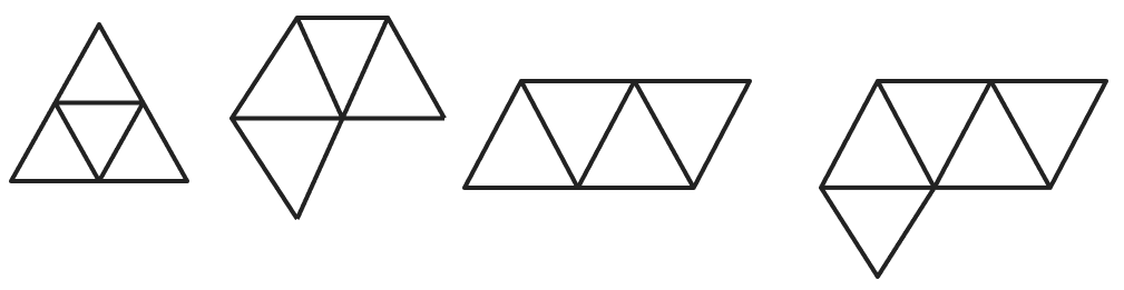 What is a net of a regular tetrahedron? Which of the following are nets of a regular tetrahedron? Exploring Some Geometric Themes, NCERT Class 8 Ganita Prakash Mathematics CBSE Solutions.