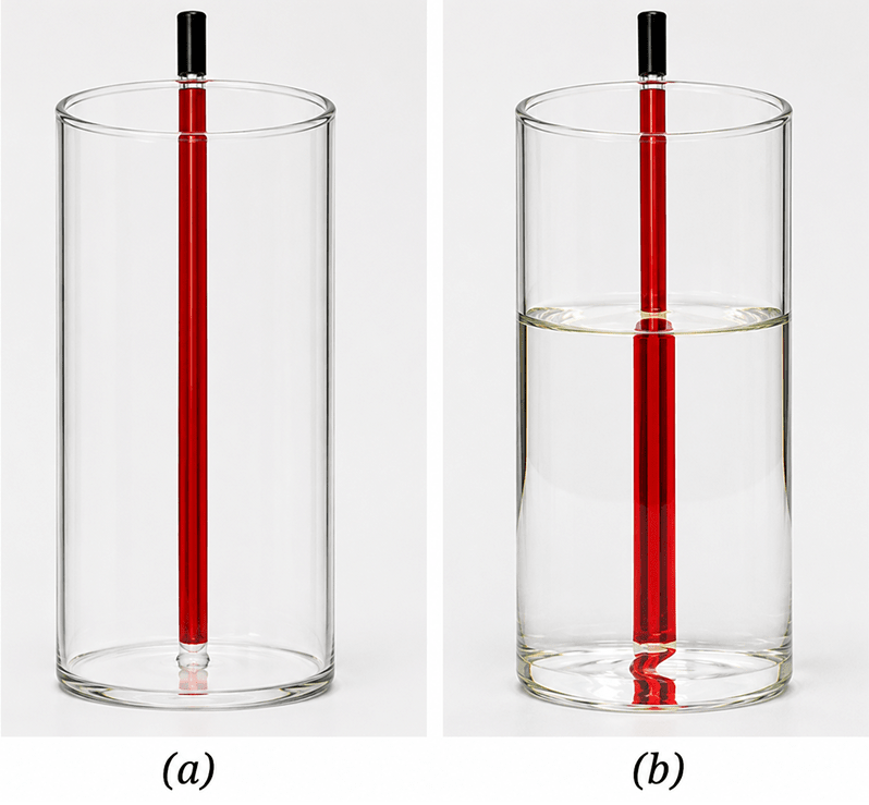 Place a pencil behind a transparent glass tumbler (Fig. 10.28a). Now fill the tumbler halfway with water (Fig. 10.28b). How does the pencil appear when viewed through the water? Explain why its shape appears changed. Light: Mirrors and Lenses, NCERT Class 8 Science CBSE Solutions.