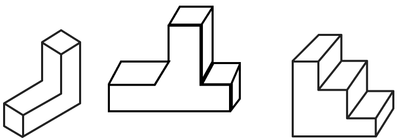 Draw the following figures on the isometric grid. [Hint: It may be useful to determine whether the edge to be currently drawn — say, along the height — goes from down to up or up to down. Accordingly, draw the line segment on the grid either in the direction of the height axis or opposite to it.]. Exploring Some Geometric Themes, NCERT Class 8 Ganita Prakash Mathematics CBSE Solutions.