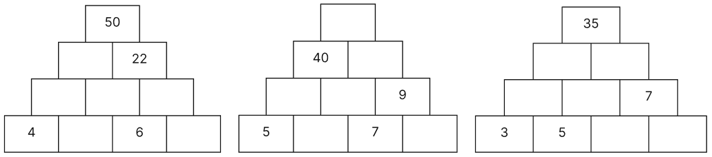 Fill the following pyramids:. Algebra Play, NCERT Class 8 Ganita Prakash Mathematics CBSE Solutions.