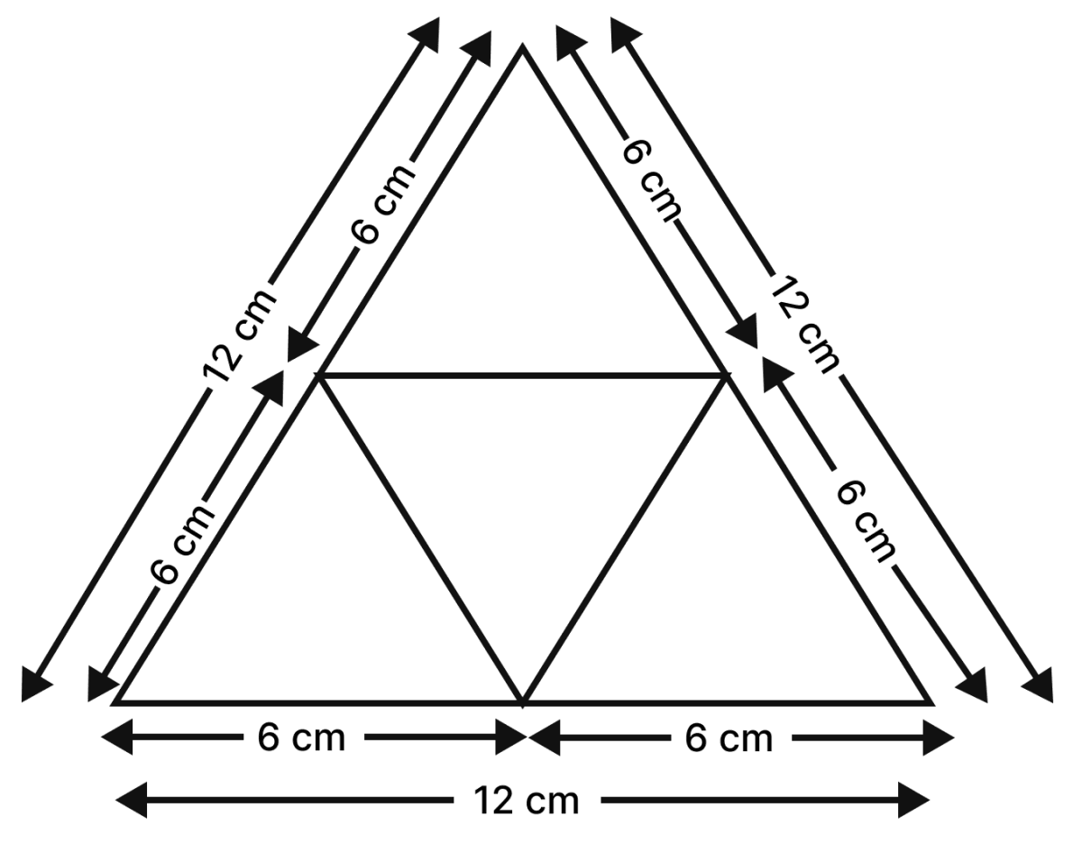 Draw a net with appropriate measurements that can be folded into a regular tetrahedron. Exploring Some Geometric Themes, NCERT Class 8 Ganita Prakash Mathematics CBSE Solutions.