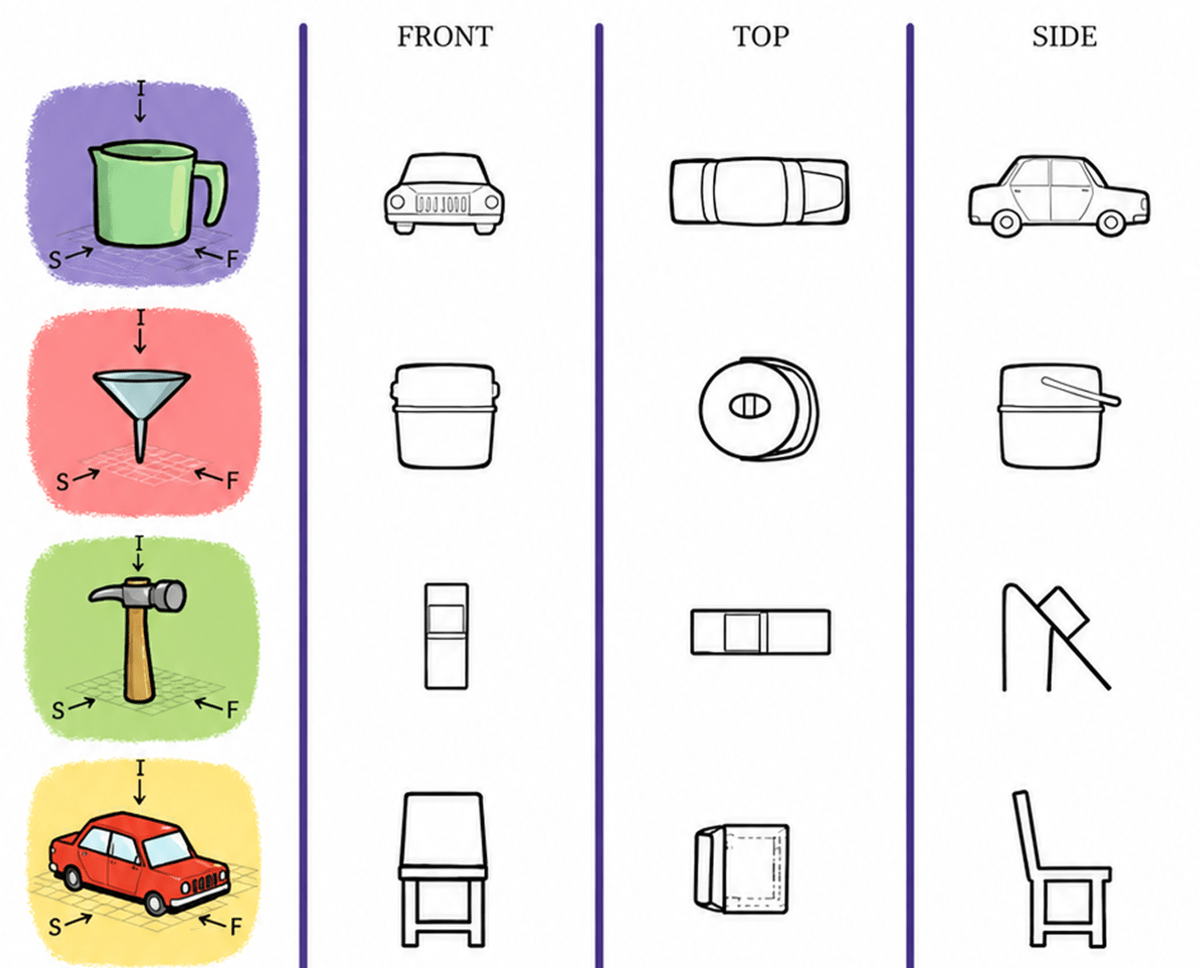 Match each of the following objects with its projections. Exploring Some Geometric Themes, NCERT Class 8 Ganita Prakash Mathematics CBSE Solutions.