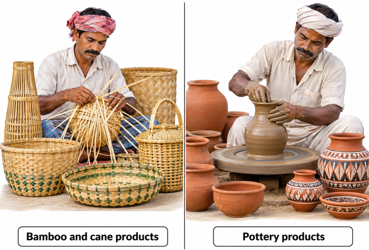 Find out some techniques and products from your region that showcase human effort and skill. Explain briefly using drawings and text in the class. Factors of Production, CBSE Class 8th NCERT Social Science Solutions.