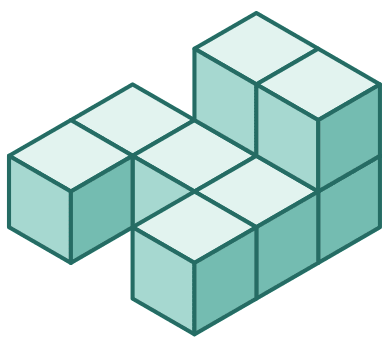 Using identical cubes, make a solid that gives the following projections. Exploring Some Geometric Themes, NCERT Class 8 Ganita Prakash Mathematics CBSE Solutions.